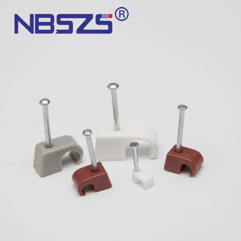 Electrical Wiring Accessories Flat Nail Clip Round Plastic Wall Cable Wire Clip Solar Cable Clips