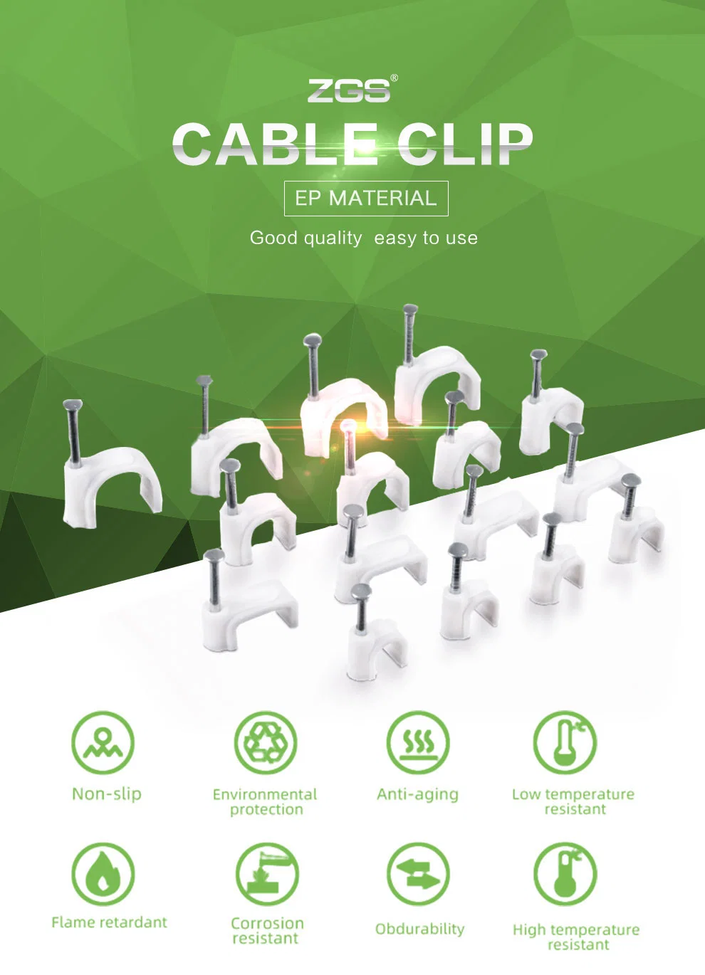 Flat Cable Clips 8 mm