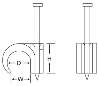 Flat Cable Clips 10mm Pipe with Nail Steel